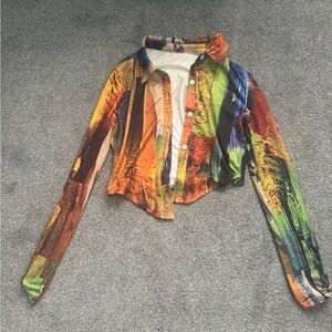 Multicolor Abstract Women's Jacket